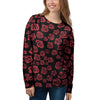 Red Rose Floral Doodle Women's Sweatshirt-grizzshop