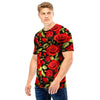 Red Rose Floral Men T Shirt-grizzshop