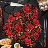 Red Rose Floral Men's Apron-grizzshop