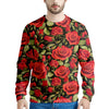 Red Rose Floral Men's Sweatshirt-grizzshop