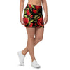 Red Rose Floral Mini Skirt-grizzshop