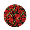 Red Rose Floral Round Rug-grizzshop