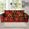 Red Rose Floral Sofa Cover-grizzshop