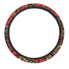 Red Rose Floral Steering Wheel Cover-grizzshop