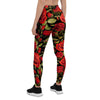 Red Rose Floral Women's Leggings-grizzshop