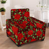 Red Rose Flower Armchair Cover-grizzshop