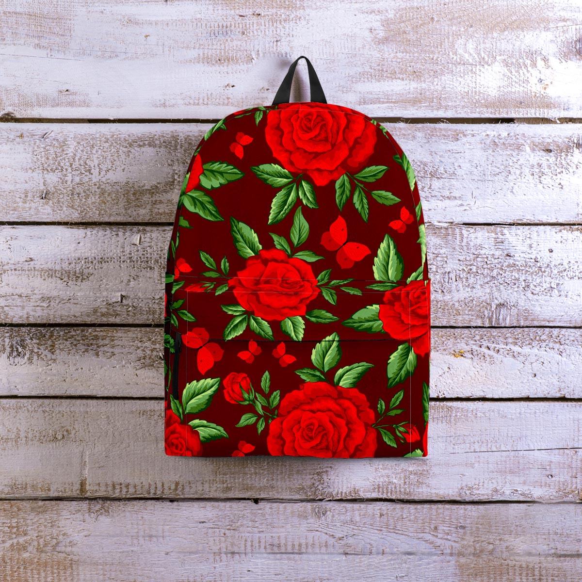 Red Rose Flower Backpack-grizzshop