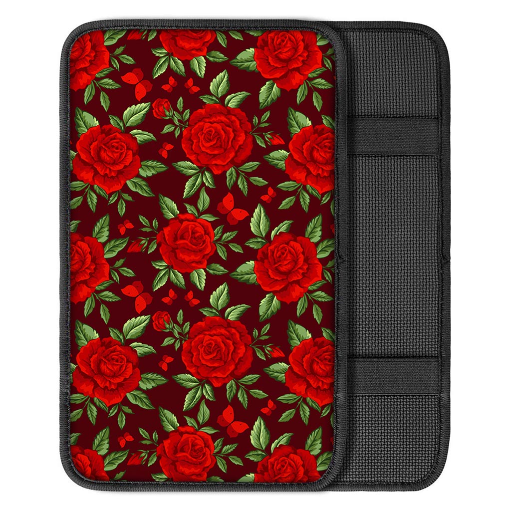 Red Rose Flower Car Console Cover-grizzshop