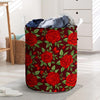 Red Rose Flower Laundry Basket-grizzshop