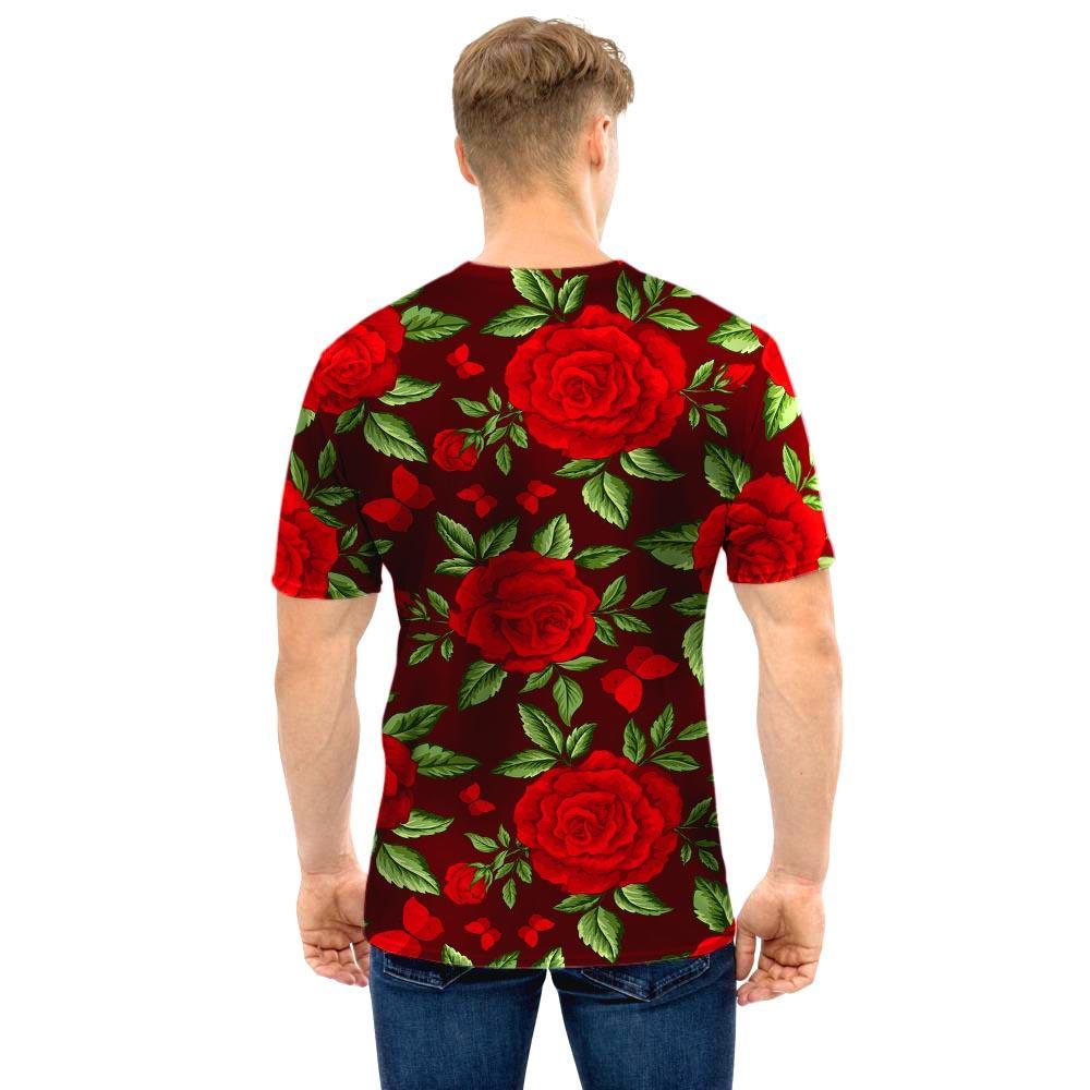 Red Rose Flower Men T Shirt-grizzshop