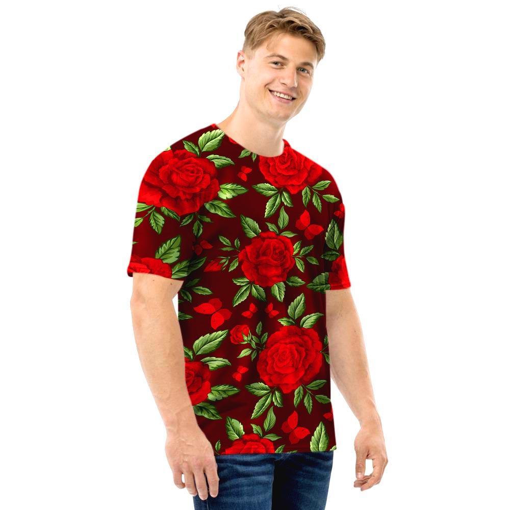 Red Rose Flower Men T Shirt-grizzshop