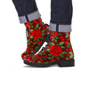 Red Rose Flower Men's Boots-grizzshop