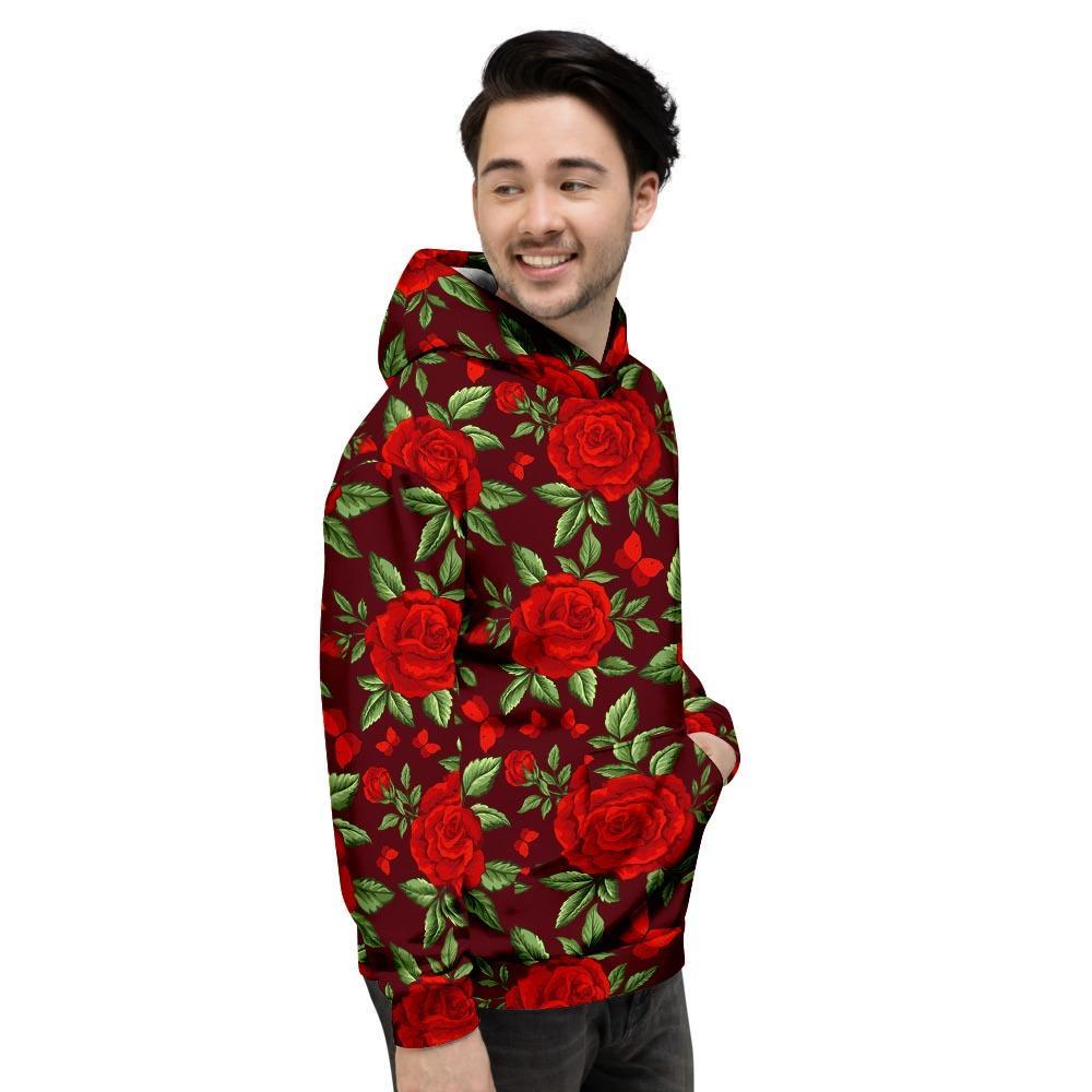 Red Rose Flower Men's Hoodie-grizzshop