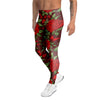 Red Rose Flower Men's Leggings-grizzshop