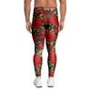 Red Rose Flower Men's Leggings-grizzshop