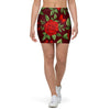 Red Rose Flower Mini Skirt-grizzshop