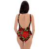 Red Rose Flower One Piece Swimsuite-grizzshop