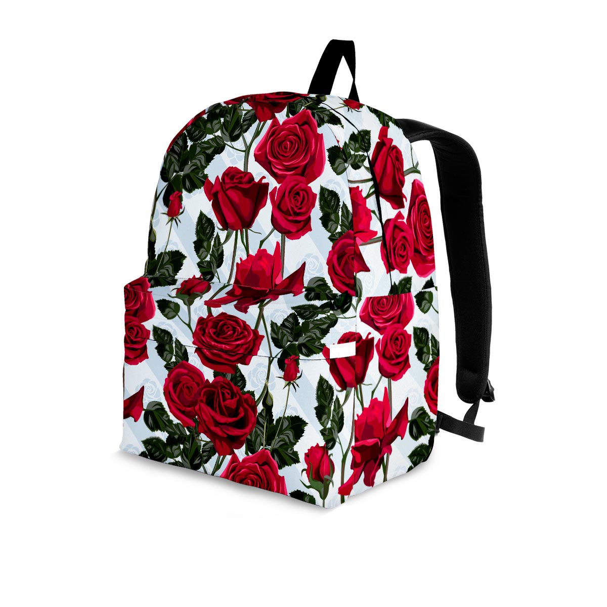 Red Rose Flower Print Backpack-grizzshop