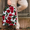 Red Rose Flower Print Backpack-grizzshop