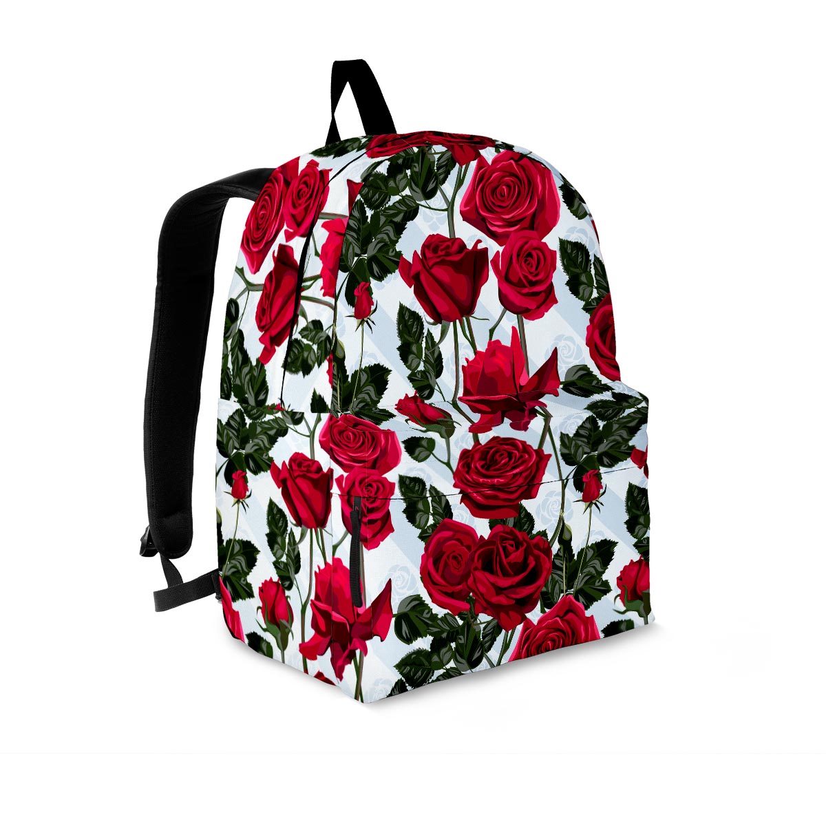 Red Rose Flower Print Backpack-grizzshop