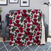 Red Rose Flower Print Blanket-grizzshop