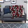 Red Rose Flower Print Blanket-grizzshop