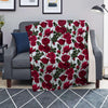 Red Rose Flower Print Blanket-grizzshop