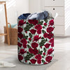 Red Rose Flower Print Laundry Basket-grizzshop