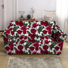 Red Rose Flower Print Loveseat Cover-grizzshop