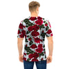 Red Rose Flower Print Men T Shirt-grizzshop