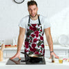 Red Rose Flower Print Men's Apron-grizzshop