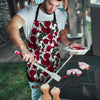 Red Rose Flower Print Men's Apron-grizzshop