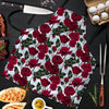 Red Rose Flower Print Men's Apron-grizzshop