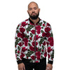 Red Rose Flower Print Men's Bomber Jacket-grizzshop