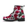 Red Rose Flower Print Men's Boots-grizzshop