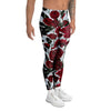 Red Rose Flower Print Men's Leggings-grizzshop