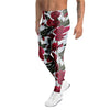 Red Rose Flower Print Men's Leggings-grizzshop