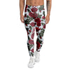 Red Rose Flower Print Men's Leggings-grizzshop