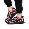 Red Rose Flower Print Men's Sneakers-grizzshop