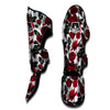 Red Rose Flower Print Muay Thai Shin Guard-grizzshop