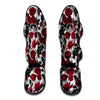 Red Rose Flower Print Muay Thai Shin Guard-grizzshop