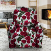 Red Rose Flower Print Recliner Cover-grizzshop