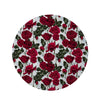 Red Rose Flower Print Round Rug-grizzshop