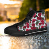 Red Rose Flower Print Women's High Top Shoes-grizzshop