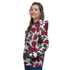 Red Rose Flower Print Women's Hoodie-grizzshop