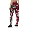 Red Rose Flower Print Women's Leggings-grizzshop