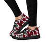 Red Rose Flower Print Women's Sneakers-grizzshop