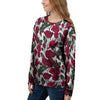 Red Rose Flower Print Women's Sweatshirt-grizzshop