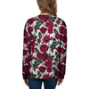 Red Rose Flower Print Women's Sweatshirt-grizzshop