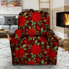 Red Rose Flower Recliner Cover-grizzshop